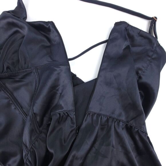 ASOS Dorina Regardless Teddy Lingerie Corset Romper Black Satin Whimsigoth - Picture 7 of 9